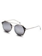Romwe Black Metal Frame Double Bridge Grey Lens Sunglasses