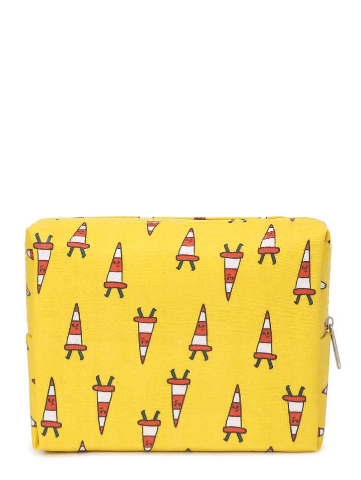 Romwe Graphic Print Zipper Up Cosmetic Bag