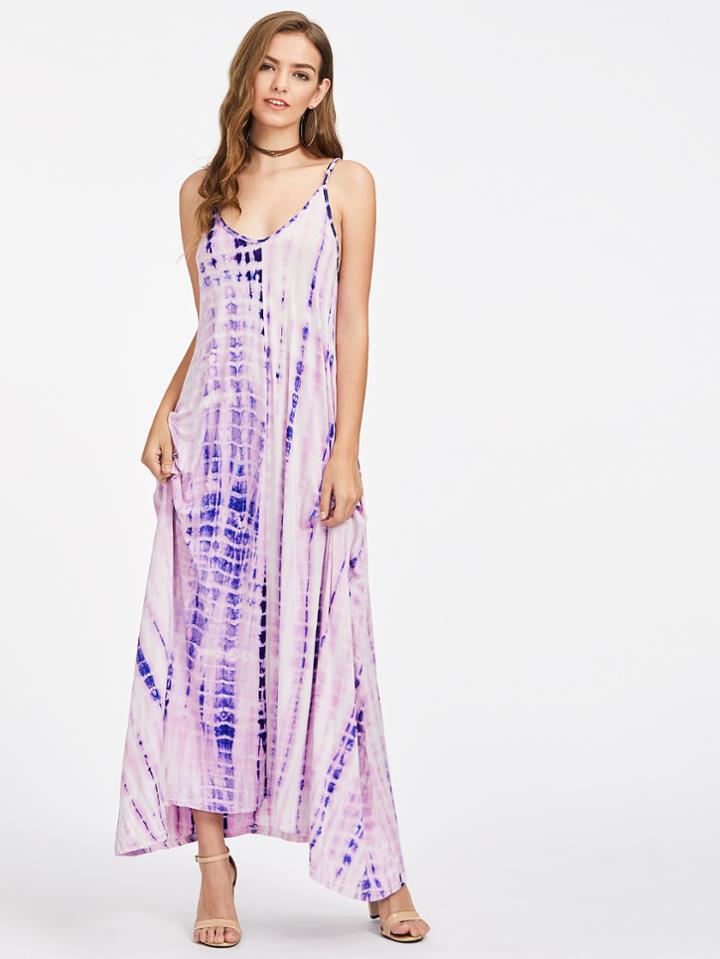 Romwe Tie Dye Tent Cami Dress