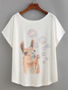 Romwe Alpaca Print T-shirt