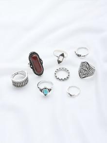 Romwe Gemstone Design Ring Set