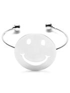 Romwe Silver Plated Smile Face Wrap Bangle