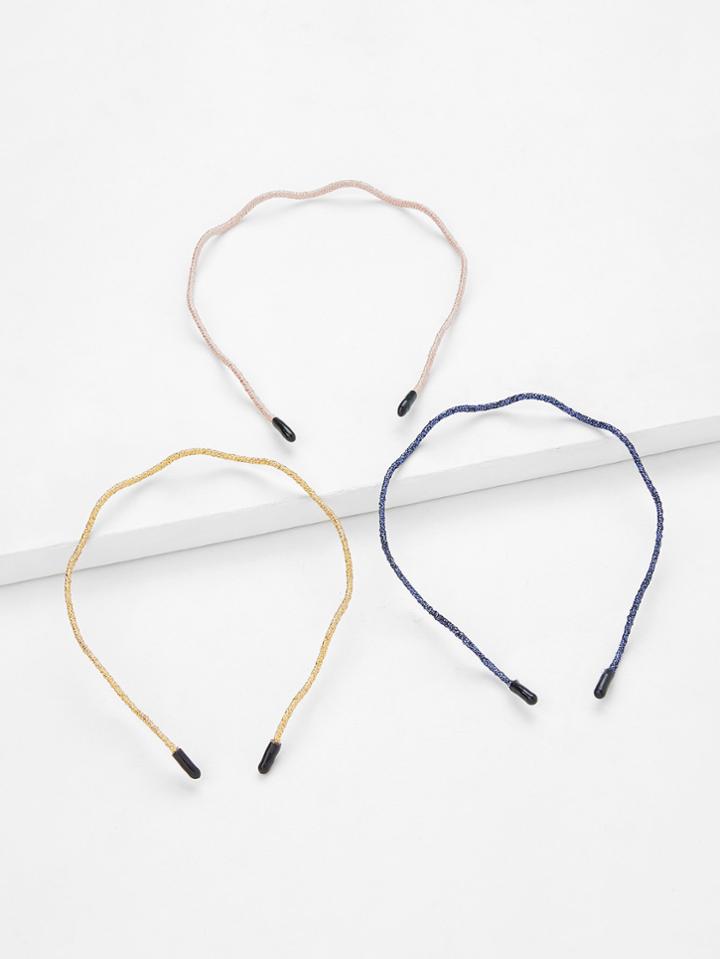 Romwe Wave Shape Headband 3pcs
