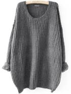 Romwe Drop Shoulder Ribbed Knit Jumper