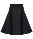 Romwe Flouncing Midi Black Skirt