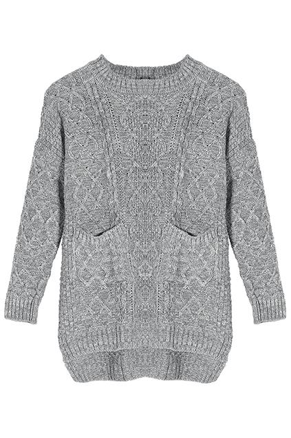 Romwe Doughnut-pattern Grey Jumper