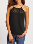 Romwe Spaghetti Strap Lace Insert Cami Top