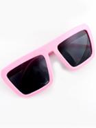Romwe Black Lenses Pink Square Frame Sunglasses