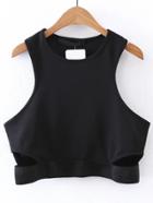 Romwe Sleeveless Cut Out Detail Top