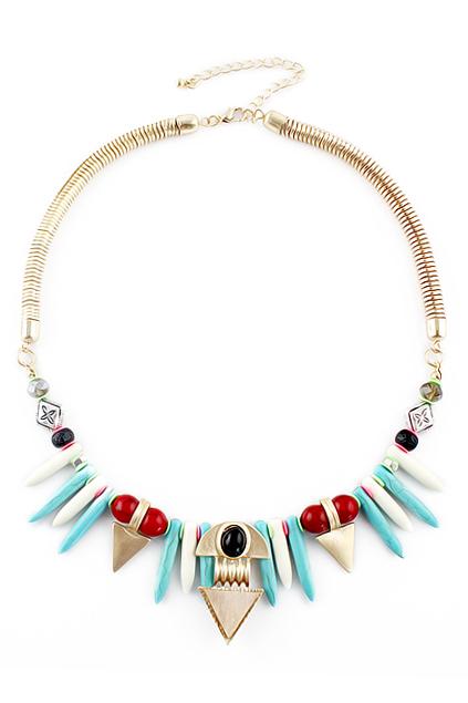 Romwe Romwe Spike & Triangle Pendant Necklace
