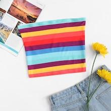 Romwe Striped Tube Top