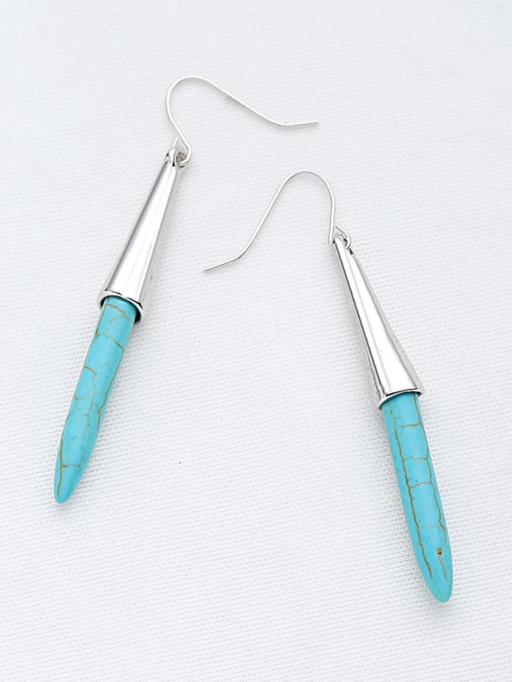 Romwe Turquoise Boho Dangle Earrings