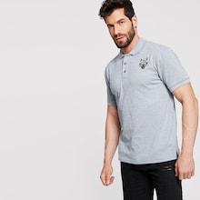 Romwe Guys Wolf Print Polo Shirt