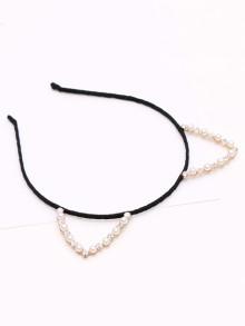 Romwe Faux Pearl Cat Ear Headband