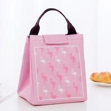Romwe Flamingo Print Velcro Lunch Bag