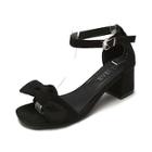 Romwe Ankle Strap Bow Decor Sandals