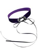 Romwe Purple Gothic Punk Adjustable Velvet Chunky Choker Necklaces