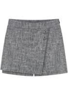 Romwe Buttons Casual Grey Skirt Shorts