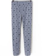 Romwe Polka Dot Mickey Print Grey Legging