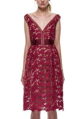 Romwe Deep Plunge Neck Lace Dress