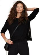 Romwe Zipper Split Loose T-shirt