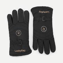 Romwe Men Embroidered Letter Gloves 1pair