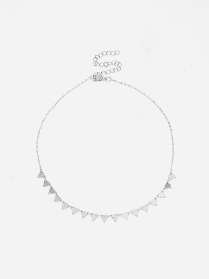 Romwe Triangle Detail Chain Necklace