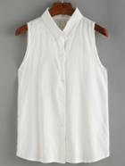 Romwe Pointed Flat Collar Sleeveless Top