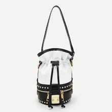 Romwe Studded Detail Color-block Bucket Bag
