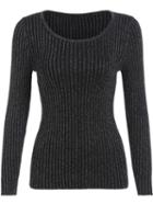 Romwe Scoop Neck Metallic Yoke Blouse