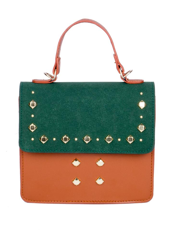 Romwe Studded Detail Satchel Bag