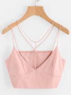 Romwe Strappy Crop Cami Top