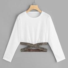 Romwe Leopard Print Crop Sweatshirt
