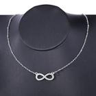 Romwe Rhinestone Infinity Pendant Necklace