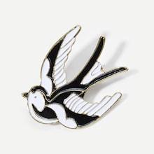 Romwe Color Block Bird Design Brooch