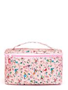 Romwe Pu Bird Print Makeup Bag