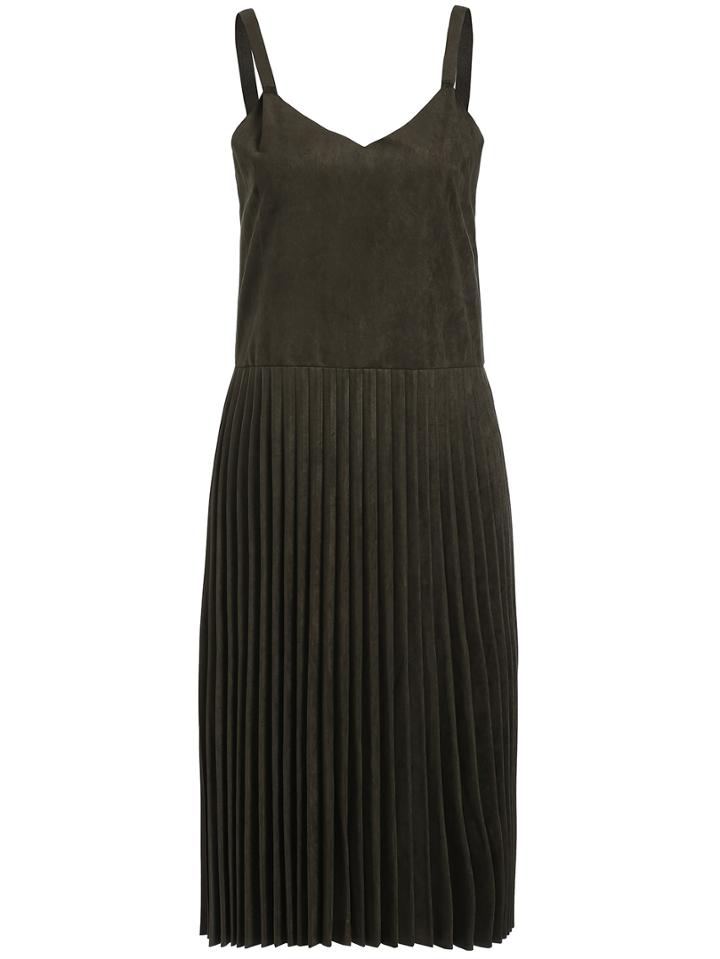 Romwe Spaghetti Strap Pleated Cami Dress