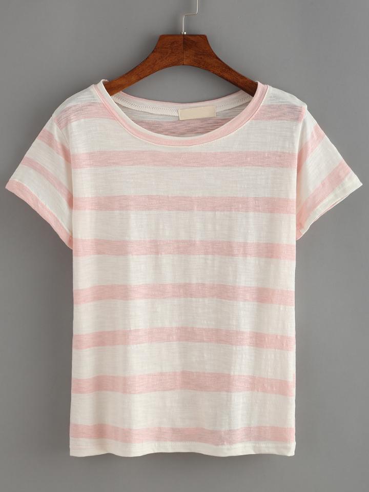 Romwe Striped T-shirt