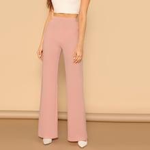 Romwe Elastic Waist Straight Leg Pants