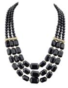 Romwe Black Acrylic And Rhinestone Beads Big Choker Necklace For Women