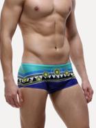 Romwe Men Geo Print Beach Shorts