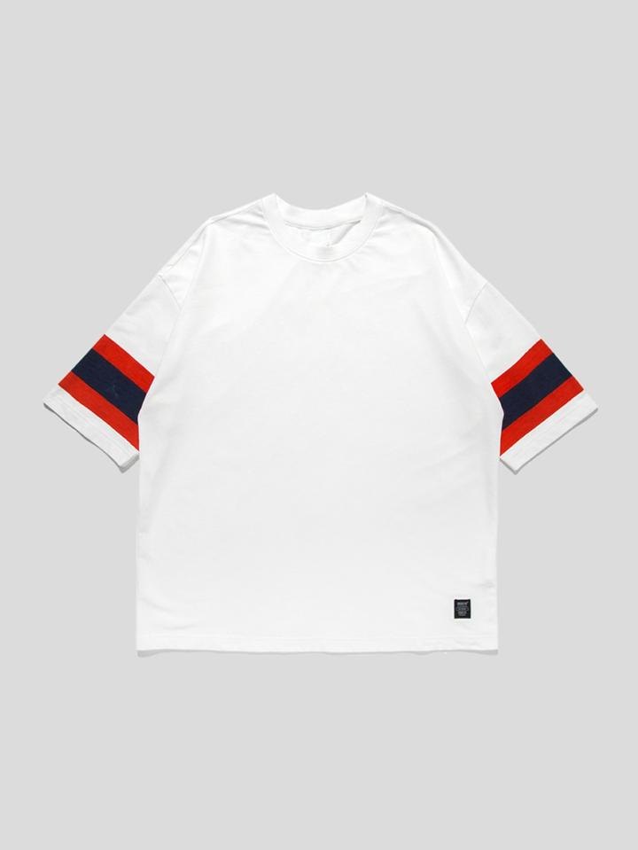 Romwe Men Colorblock Sleeves T-shirt