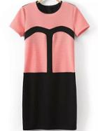 Romwe Color-block With Zipper Straight Dress