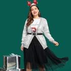 Romwe Plus Christmas Snowflake Cardigan Without Belt