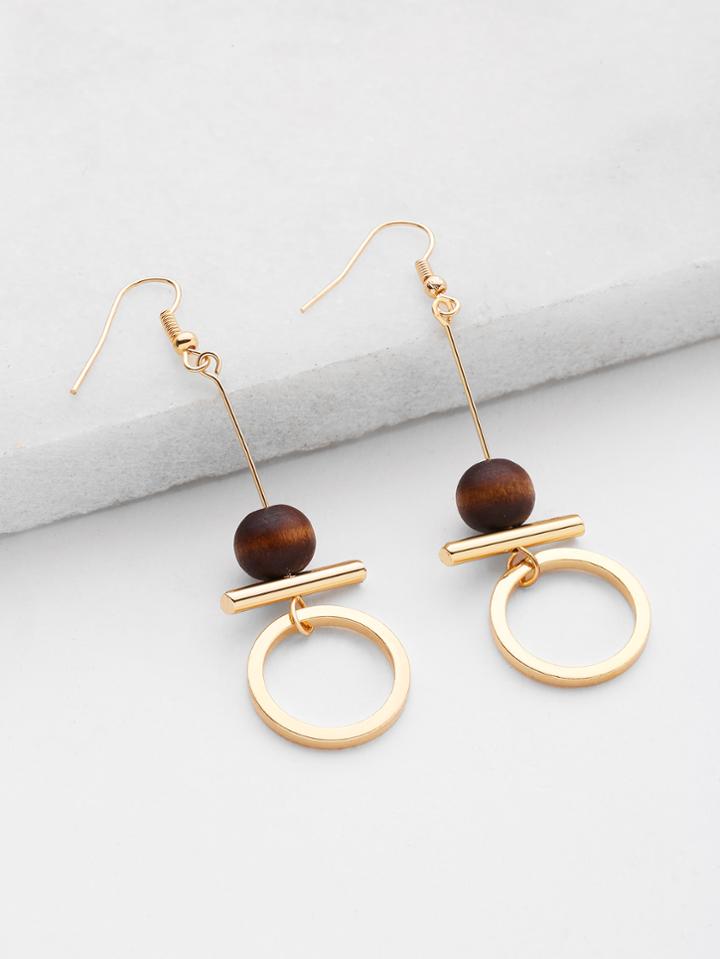 Romwe Geometric Metal Cute Drop Earrings