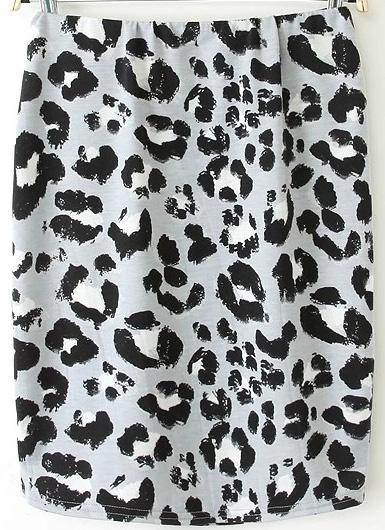 Romwe Leopard Print Bodycon Skirt