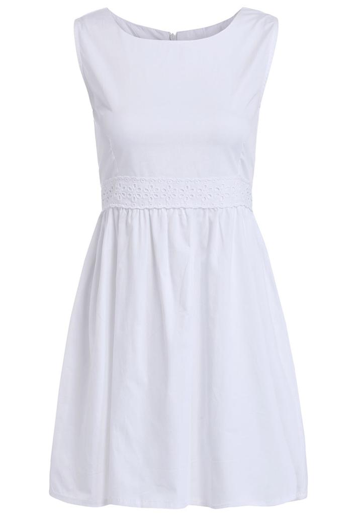 Romwe With Zipper Embroidered Tank Dress