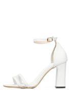 Romwe White Ankle Strap Detail Chunky Sandals