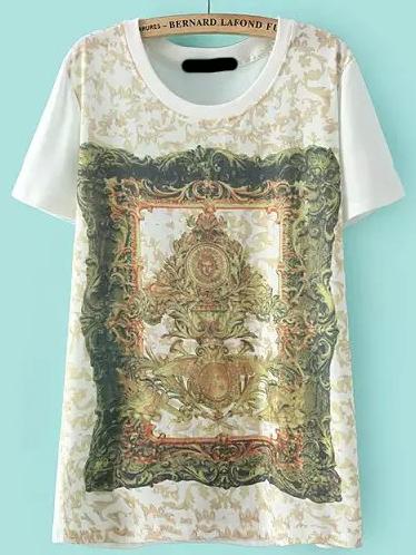 Romwe Vintage Print T-shirt