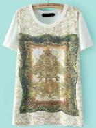Romwe Vintage Print T-shirt